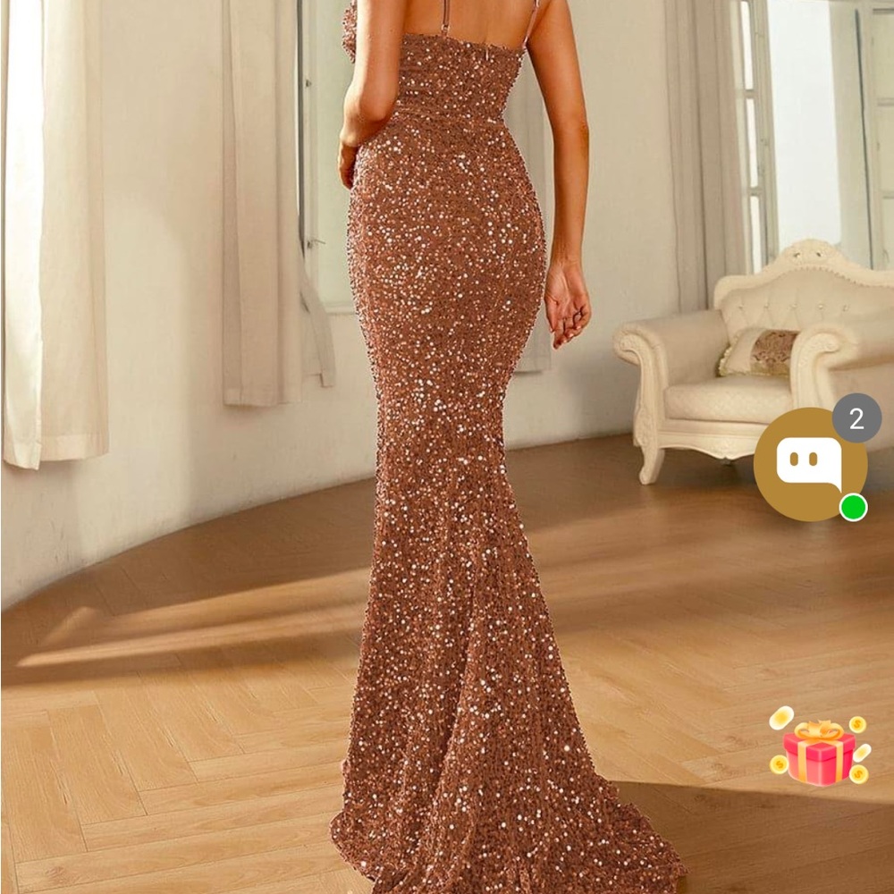 Glamorous Strapless Sequin Gown